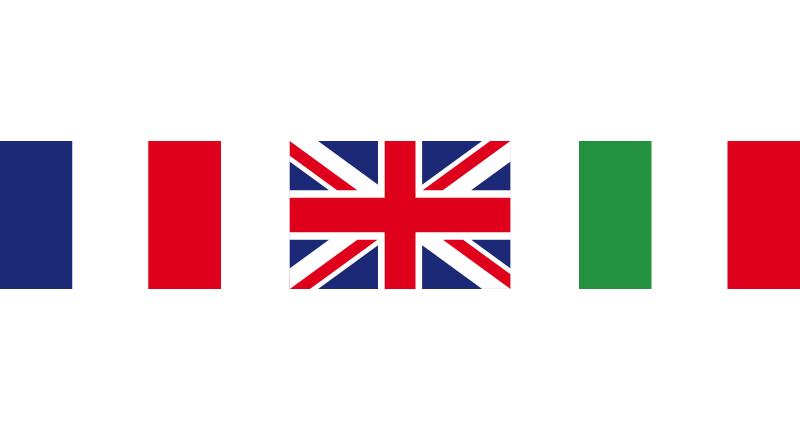 3 langues : français, anglais, italien